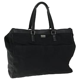 Gucci-Bolso Tote GUCCI Nylon Negro 153213 autenticación 66831-Negro