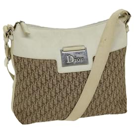 Christian Dior-Christian Dior Trotter Canvas Shoulder Bag Beige Auth 66925-Beige