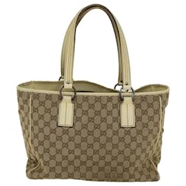 Gucci-GUCCI GG Lona Tote Bag Bege 113017 auth 66971-Bege