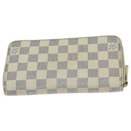 Louis Vuitton-LOUIS VUITTON Damier Azur Zippy Wallet Portafoglio lungo N63503 LV Auth th4601-Altro