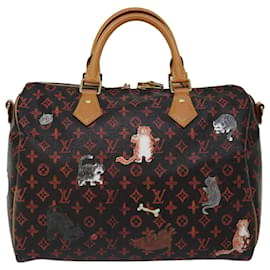 Louis Vuitton-LOUIS VUITTON Casizeram Speedy Bandouliere 30 Hand Bag Brown M44401 LV Auth 66796A-Brown,Red