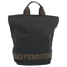 Fendi-Bolsa de mão FENDI Canvas Black Auth bs12314-Preto