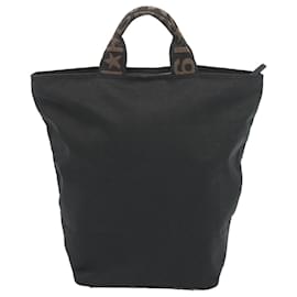 Fendi-FENDI Hand Bag Canvas Black Auth bs12314-Black
