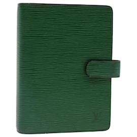 Louis Vuitton-LOUIS VUITTON Epi Agenda MM Day Planner Cover Green R20044 LV Auth 67135-Green