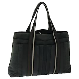 Hermès-HERMES Troca Horizontal MM Hand Bag Canvas Black Auth 67104-Black