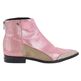 Zadig & Voltaire-leather western boots-Pink