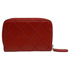Chanel-Chanel Reißverschluss um Brieftasche-Rot