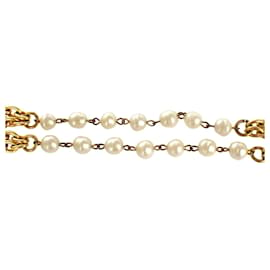 Chanel-Collar de perlas de imitación Chanel-Dorado