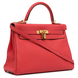 Hermès-HERMES Handbags Kelly 32-Red