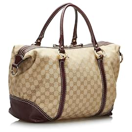 Gucci-GUCCI Handbags Boston-Brown