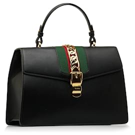 Gucci-GUCCI Handbags Sylvie Top Handle-Black