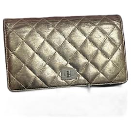 Chanel-Chanel Vintage 2.55 Reemitir carteira-Dourado
