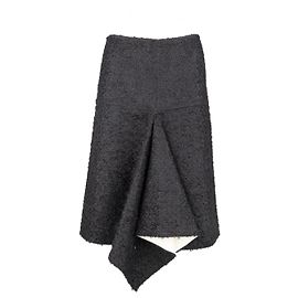 Marni Asymmetric Lambskin Skirt Black
