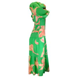 Autre Marque-Johanna Ortiz Emerald Green Colorful Culture Midi Dress-Green