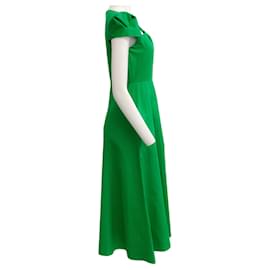 Autre Marque-Robe à manches courtes en coton vert Roland Mouret-Vert
