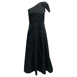Autre Marque-Roland Mouret Black Cotton One Shoulder Dress-Black