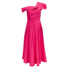 Autre Marque-Abito con spalle scoperte in cotone rosa shocking Roland Mouret-Rosa