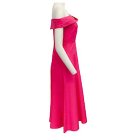 Autre Marque-Roland Mouret – Schulterfreies Kleid aus Baumwolle in Pink-Pink