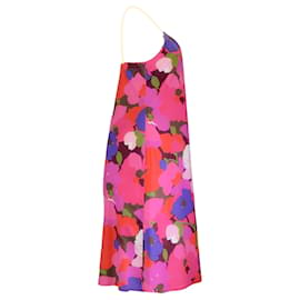 Autre Marque-Sara Roka Pink Multi Floral Printed Sleeveless Cotton Dress-Multiple colors