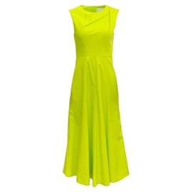 Autre Marque-Roland Mouret – Ärmelloses Kleid aus Baumwolle in Limettengrün-Grün