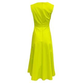Autre Marque-Roland Mouret Lime Green Cotton Sleeveless Dress-Green