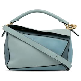 Loewe-Bolso satchel pequeño rompecabezas tricolor azul de Loewe-Azul