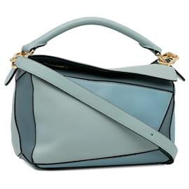 Loewe-Bolso satchel pequeño rompecabezas tricolor azul de Loewe-Azul