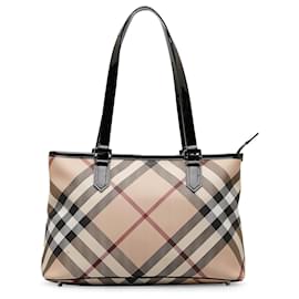 Burberry-Bolso tote a cuadros Supernova de Burberry en beige-Beige