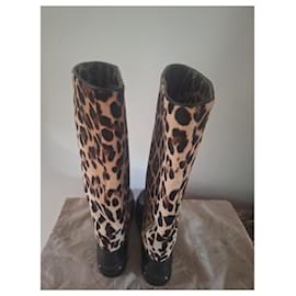 Dolce & Gabbana-Botas-Estampado de leopardo