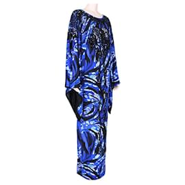 Emilio Pucci-Vestido largo exquisitamente bordado de Emilio Pucci-Azul
