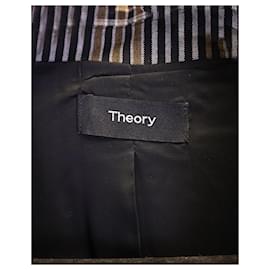 Theory-Blazer a cuadros con cinturón Theory Becket en poliéster y lana marrón-Otro