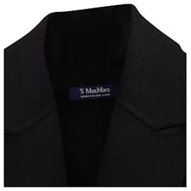 Max Mara-'S Max Mara lined-Breasted Coat in Black Wool-Black