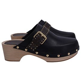 Sabot Louis Vuitton Cottage Clog in pelle nera Nero