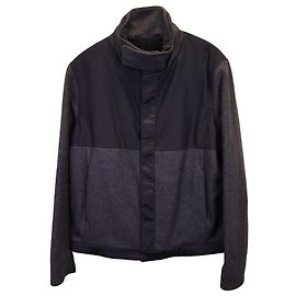 Valentino Garavani Valentino Two-Toned Moto Jacket in Grey Wool  Grey