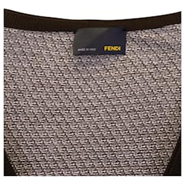 Fendi-Fendi – Strickjacke mit FF-Monogramm und Knöpfen aus mehrfarbiger Wolle-Mehrfarben