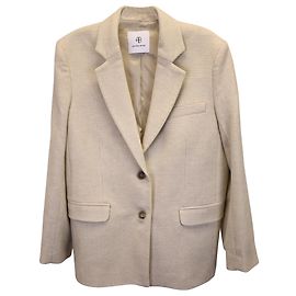Anine Bing Er verfügt über einen einreihigen Verschluss und ist mit einer Leistentasche auf der Brust Braun Beige