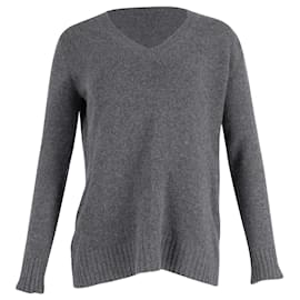 Prada-Prada Ribbed Sweater in Grey Wool-Grey