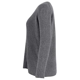 Prada-Prada gerippter Pullover aus grauer Wolle-Grau