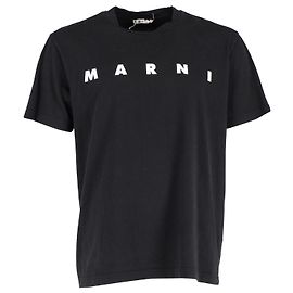 Camiseta con logo Marni de algodón negro Negro
