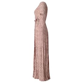 Ba&Sh-Ba&Sh - Robe longue portefeuille à imprimé floral en viscose rose-Autre,Imprimé python