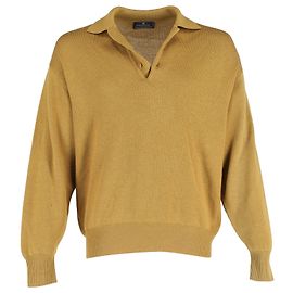 Ermenegildo Zegna Button Up Pullover aus gelber Wolle Gelb