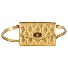Mulberry-Mulberry Small Darley Quilted Belt Bag in Gold Leather-Golden