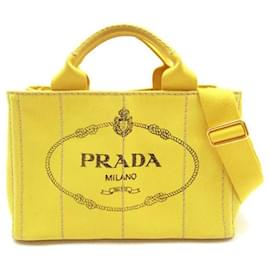 Prada-Prada Canapa Logo Handbag  Canvas Tote Bag in Good condition-Other