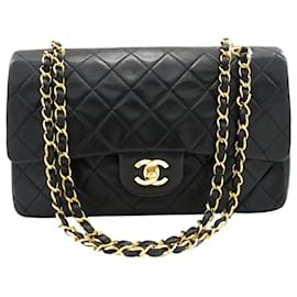 Chanel-Black vintage 1991-1994 medium Classic double flap bag-Black