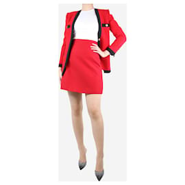 Gucci-Minifalda roja de mezcla de lana y seda - talla UK 10-Roja