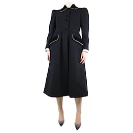 Miu Miu-Black wool buttoned coat - size UK 10-Black
