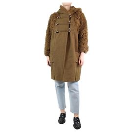 Sonia Rykiel Brown wool hooded coat - size UK 10 Brown