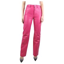 Autre Marque-Fuchsia leather trousers - size UK 10-Pink