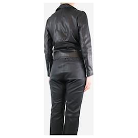 Autre Marque-Black leather biker jacket - size S-Black