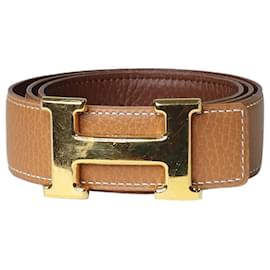 Hermès-Brown H belt buckle-Brown